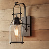 Bureau Industrial Antique Iron Glass Jar Wall Sconce
