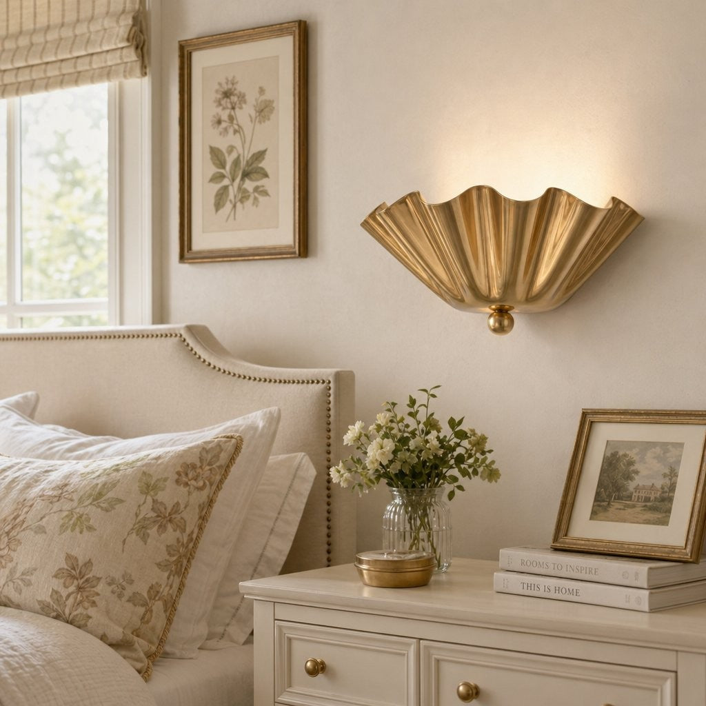 Imara Antique Brass Flower Wall Sconce