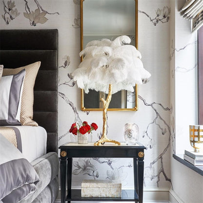 Marco Ostrich Feather Table Lamp