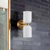 Mynith Milky Glass Tube Up Down Vanity Wall Sconce