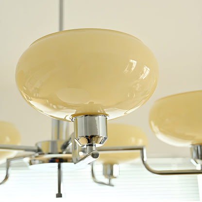 Shadella Modern Cream Glass Bauhaus Chandelier