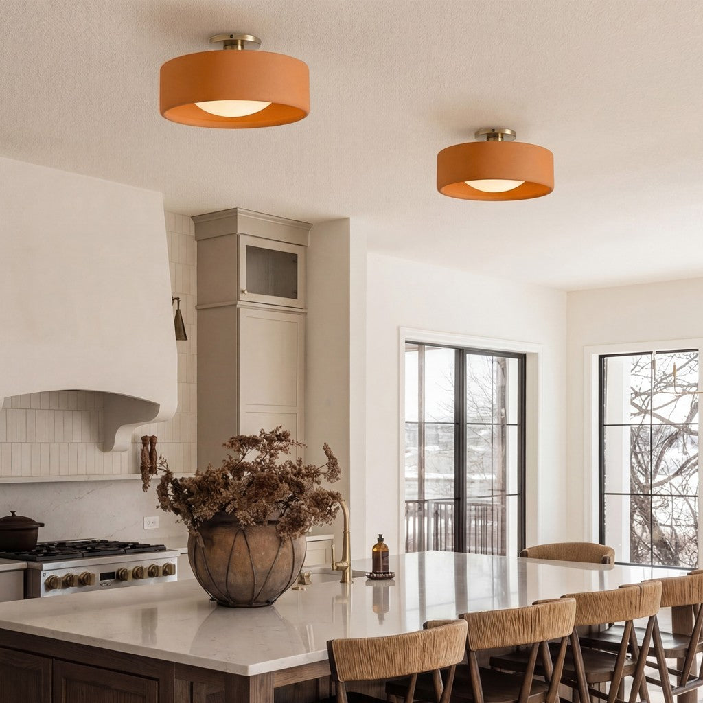 Aura Modern Porcelain Flush Mount Ceiling Light