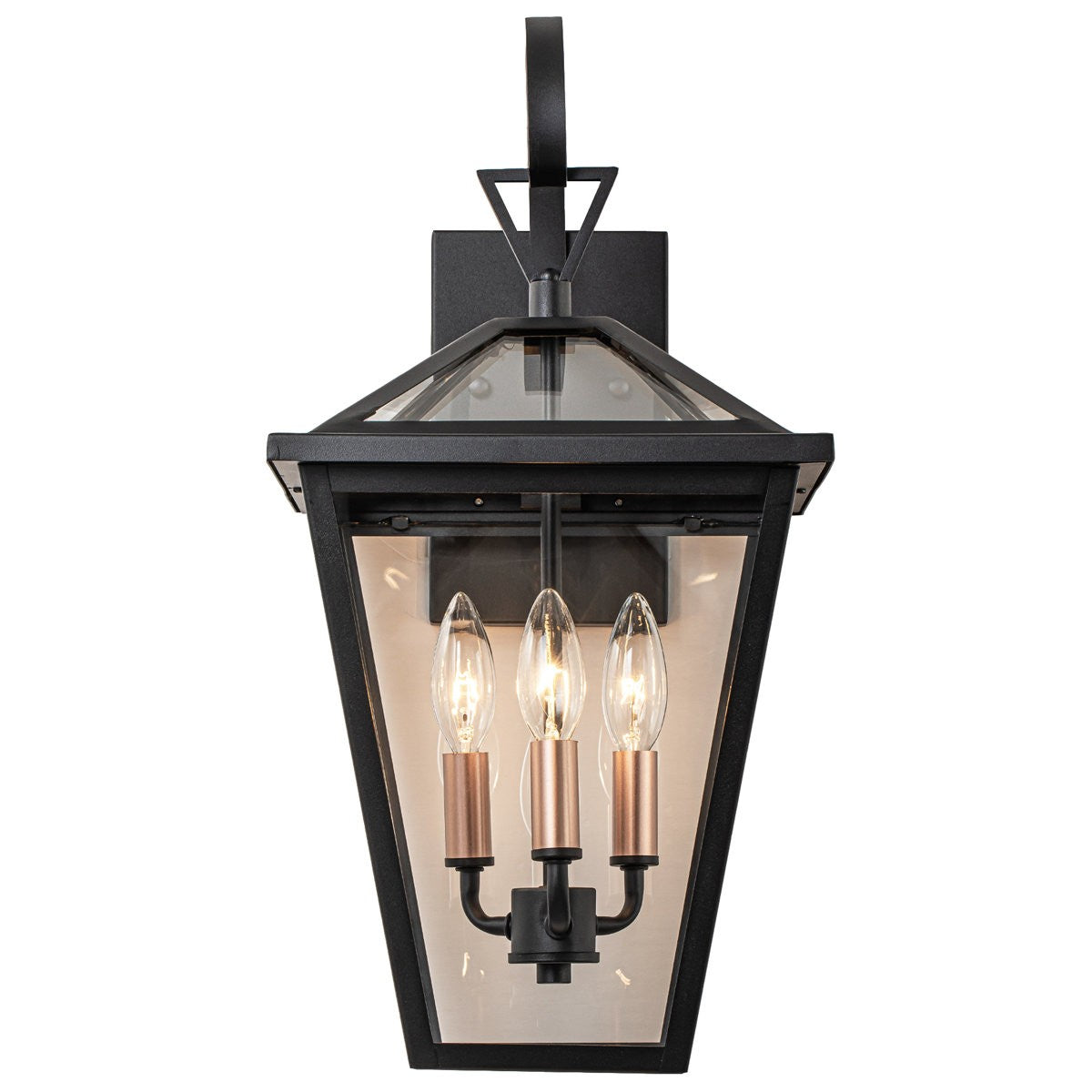 Douglas Industrial Black Metal Lantern Wall Sconce