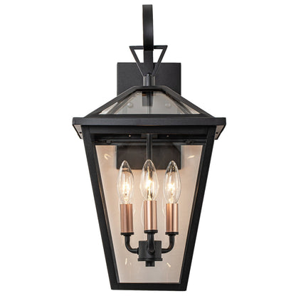 Douglas Industrial Black Metal Lantern Wall Sconce