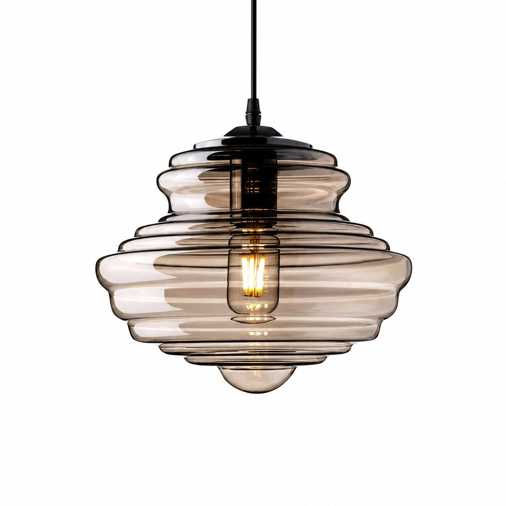 Helix Modern Glass Spool Pendant Light
