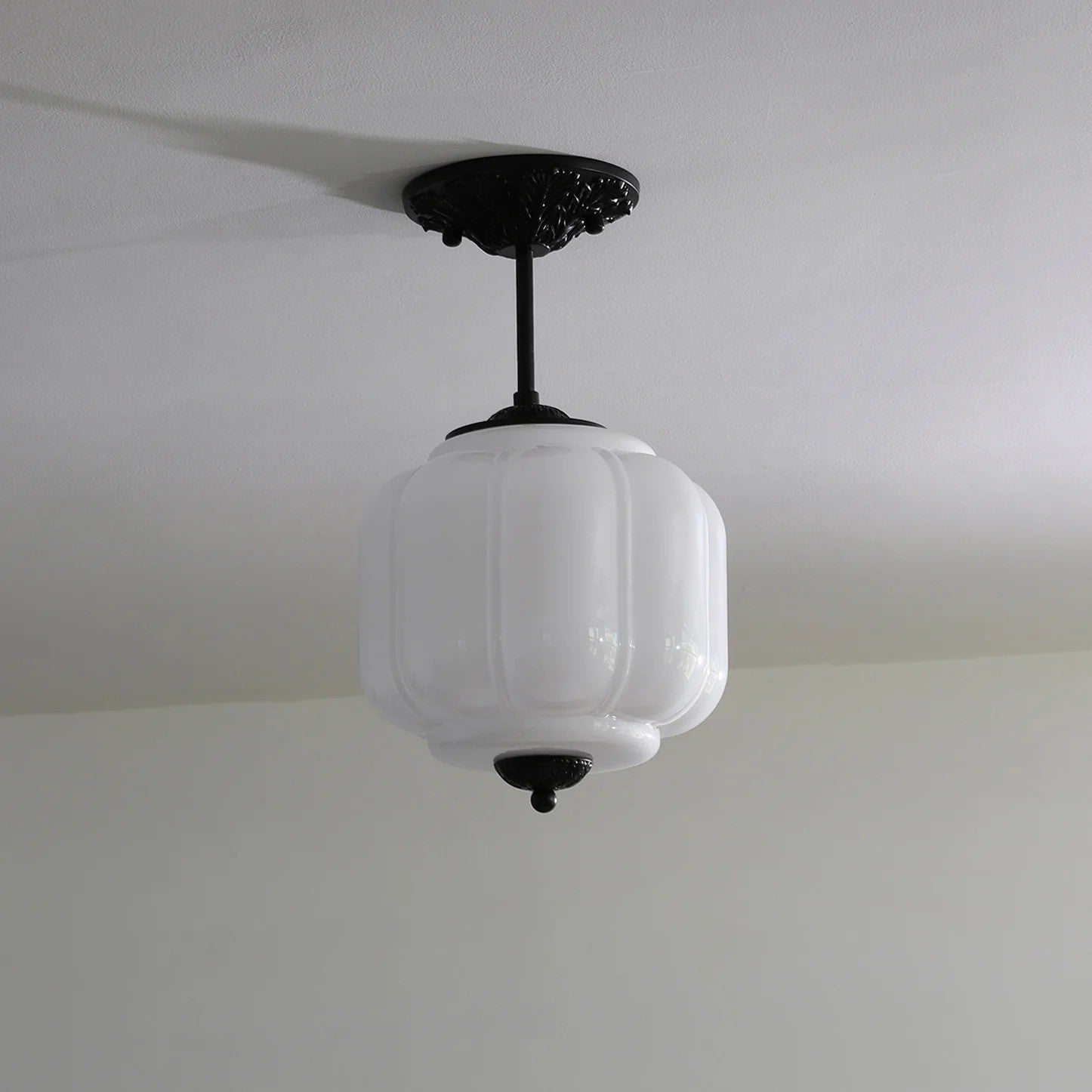 Conran Vintage Milk Glass Lantern Eloise Ceiling Light