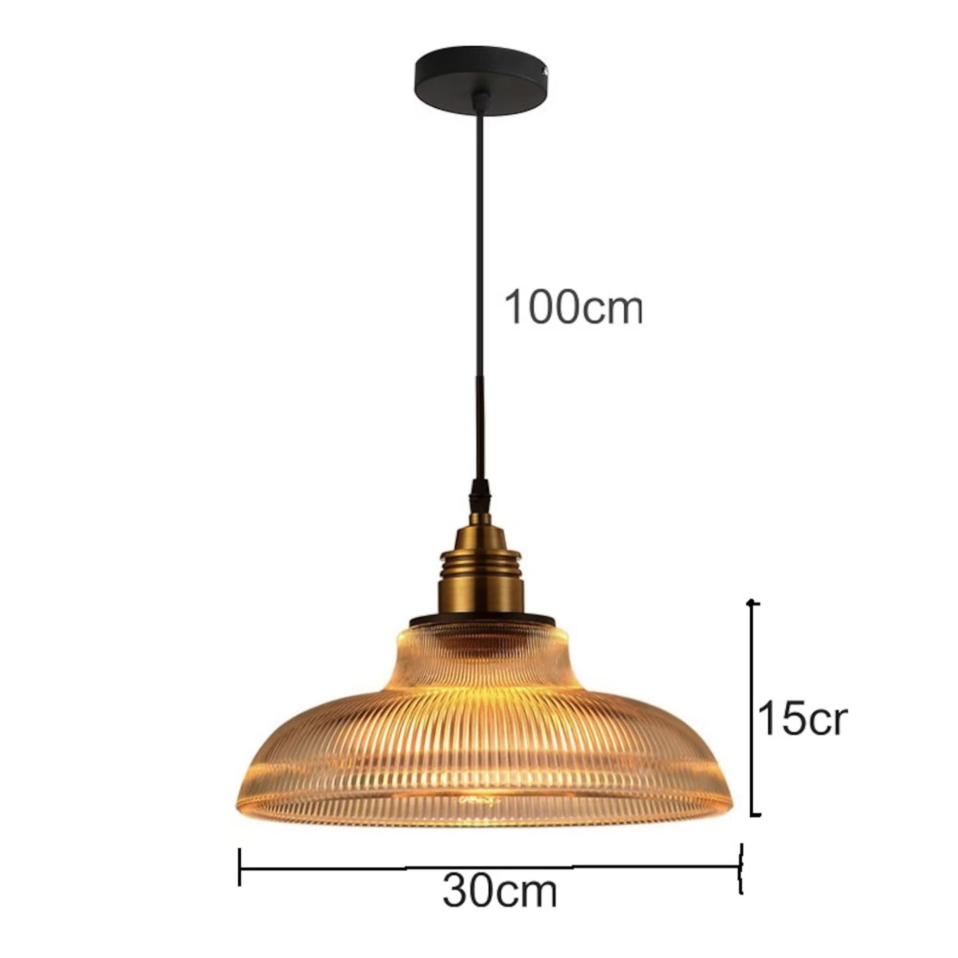 Aevia Vintage Transparent Striped Glass Pendant Light