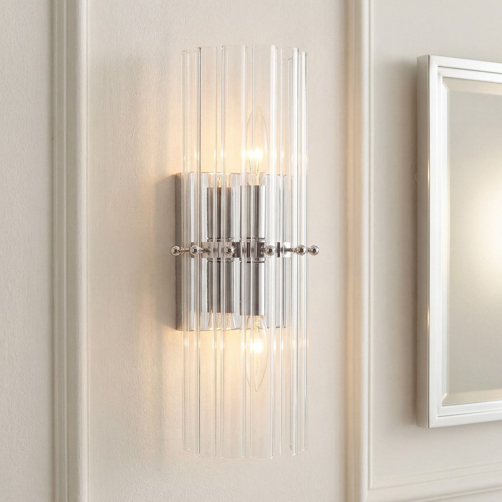 Vovizy Farmhouse Double Mallory Crystal Sconce