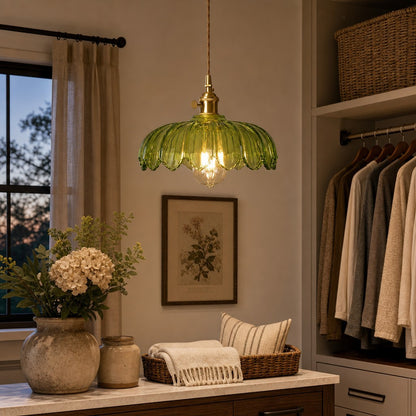 Jacinta Green Scalloped Pendant Light