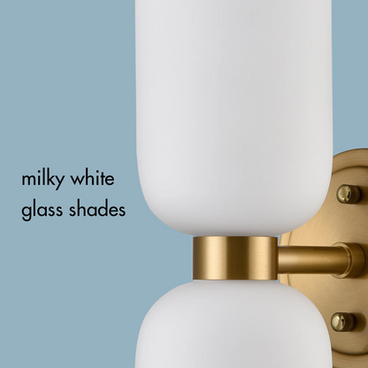 Mynith Milky Glass Tube Up Down Vanity Wall Sconce