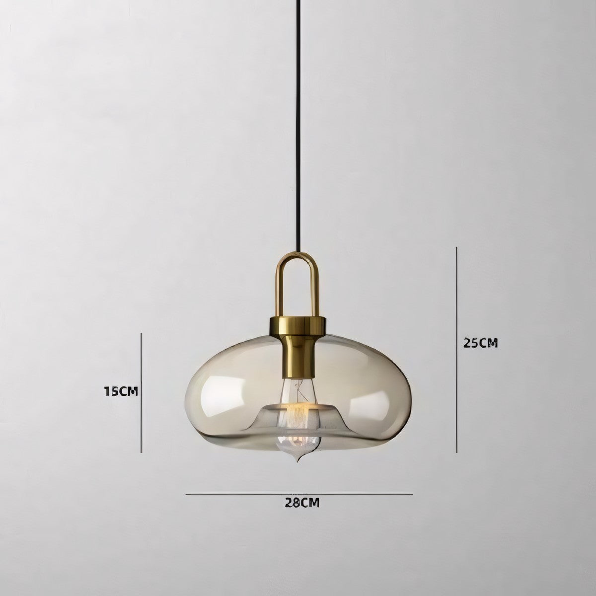 Vylith Brass Cognac Glass Single Hanging Lamp