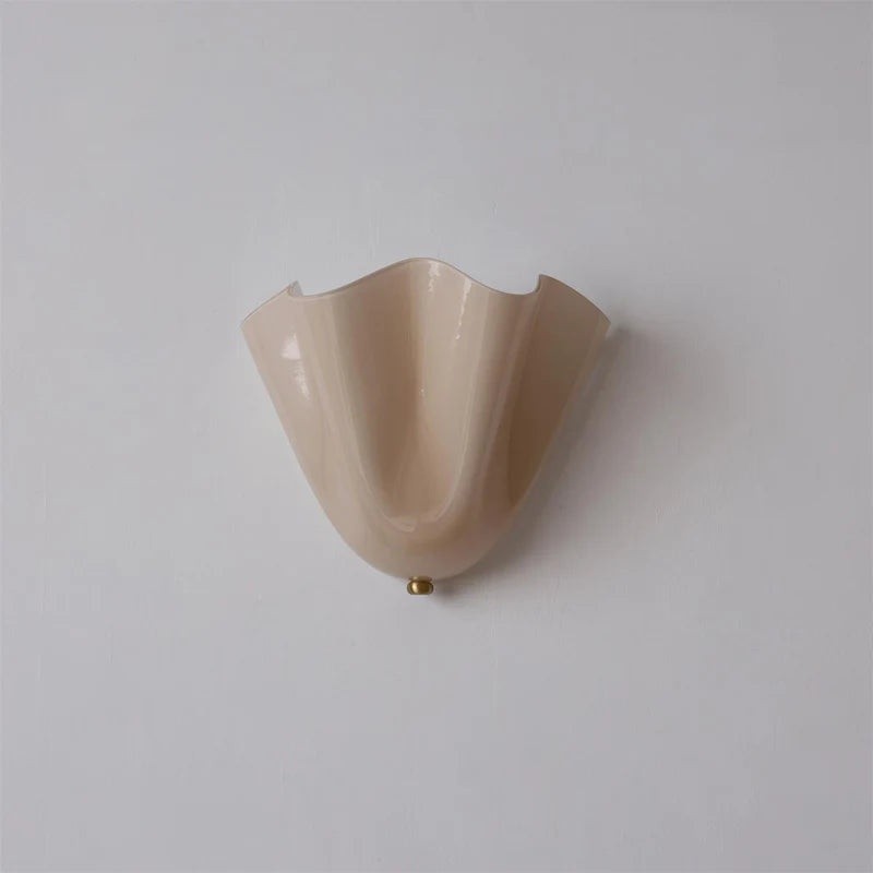 Kyrintha Mid-Century Skirt Shell Glass Fazzo Petalia Wall Sconce