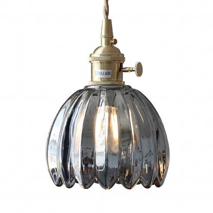 Ivana Retro Copper and Glass Tulip Pendant Light