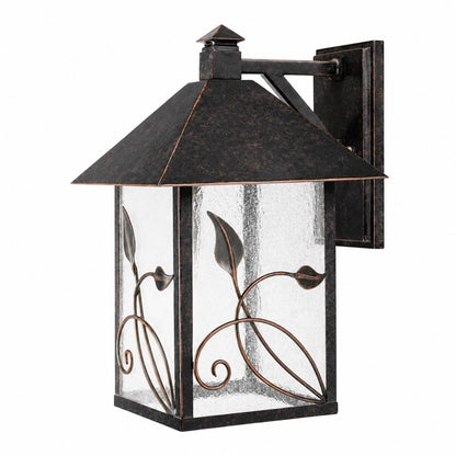 Bliss French Rustic Iron Lantern Seedy Glass Sconce