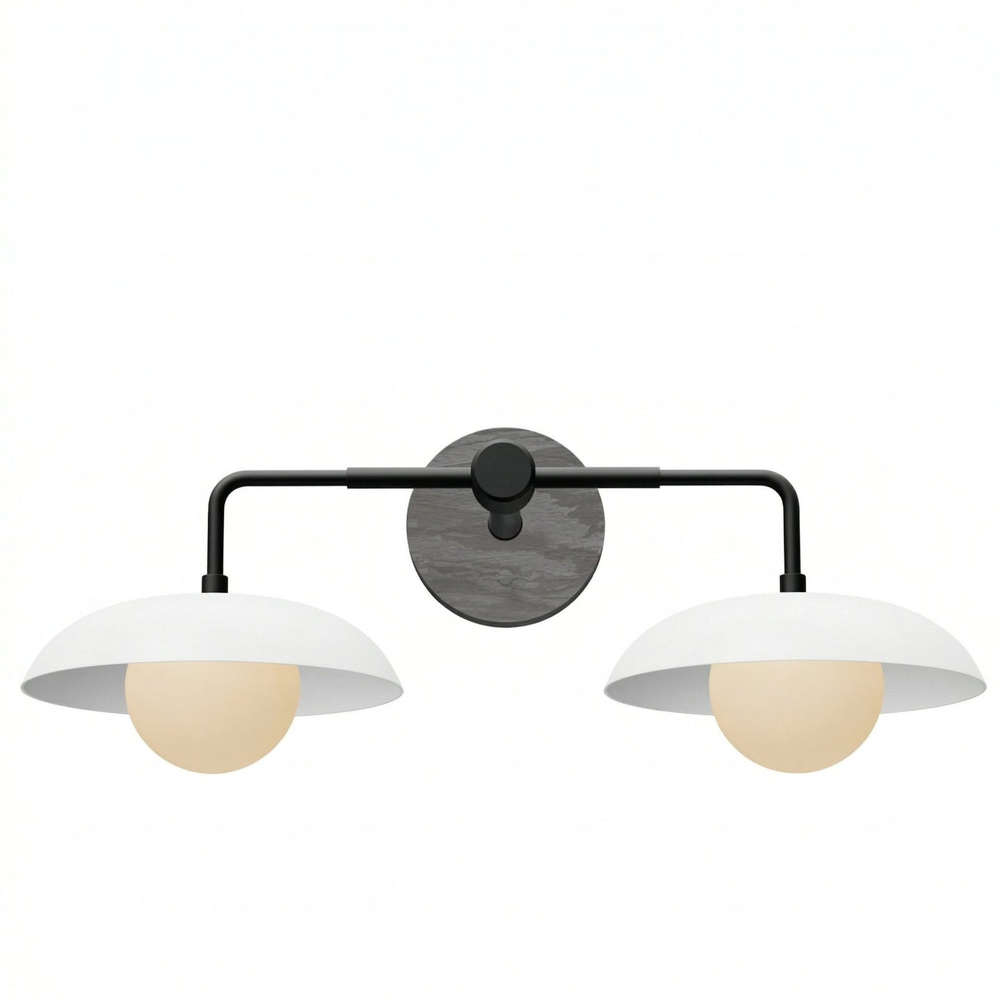 Katya Mid-century Wood Metal Double Dome Wall Sconce