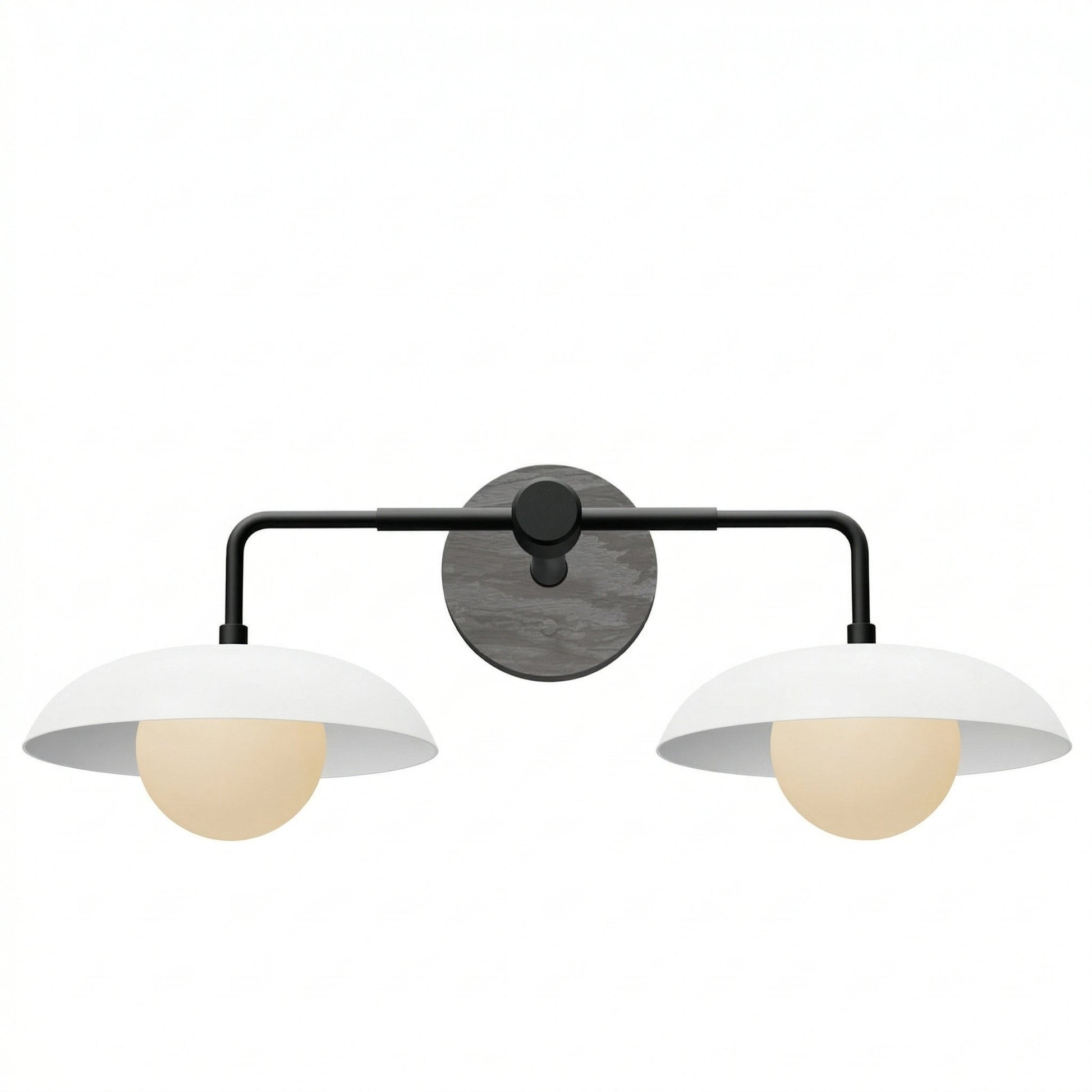 Katya Mid-century Wood Metal Double Dome Wall Sconce