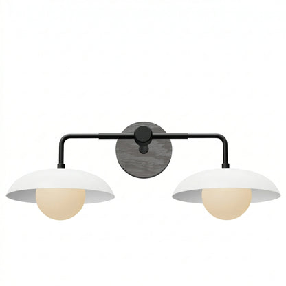 Katya Mid-century Wood Metal Double Dome Wall Sconce