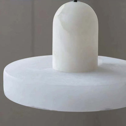 Vyndorix Farmhouse Hat Shaped Alabaster Pendant Light