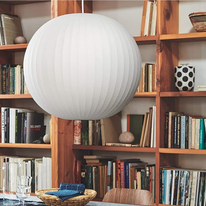 Hayden White Silk Ball Bubble Pendant Light