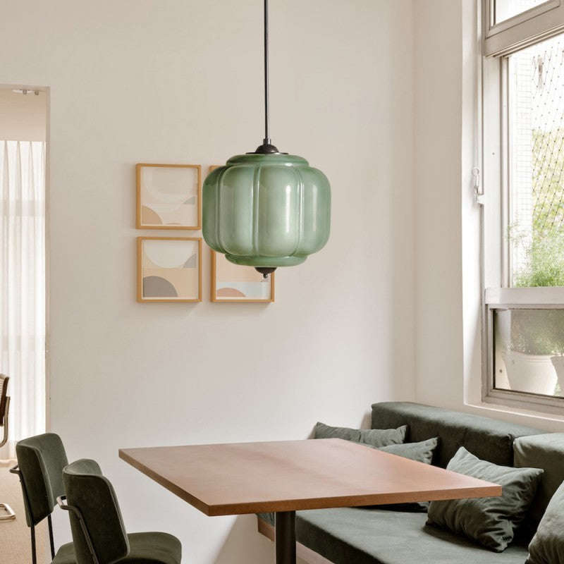 Cyrilith Vintage Milk Glass Oiled Brass Eloise Pendant light