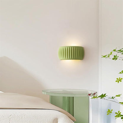 Klystix Macaron Color Up Down Fluted Resin Wall Lamps For Bedroom
