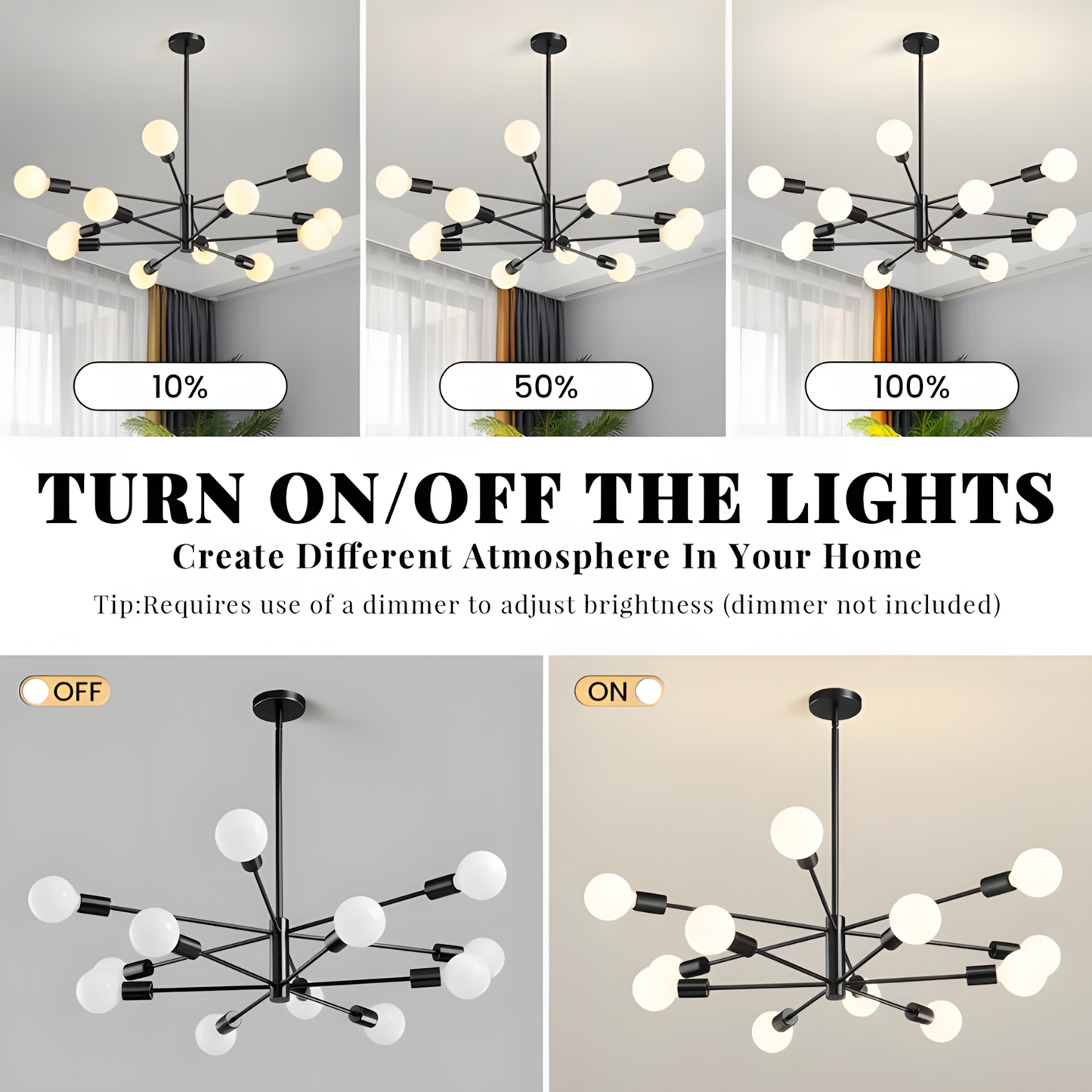 Drayven Modern Tiered Sputnik Metal Chandelier