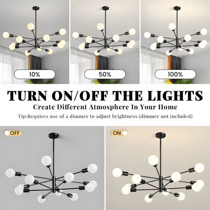 Drayven Modern Tiered Sputnik Metal Chandelier