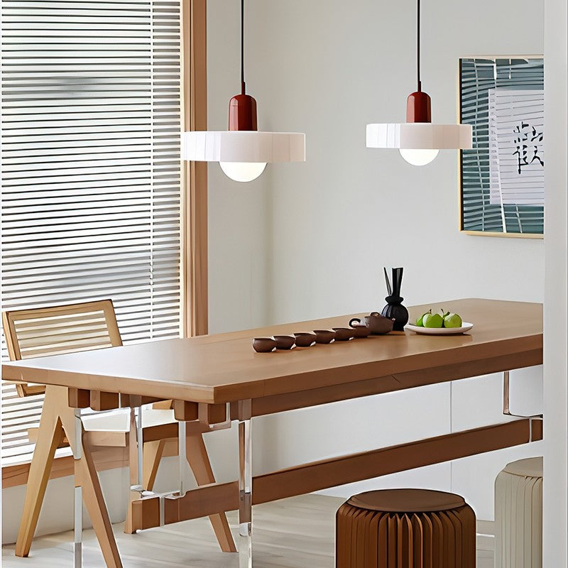 Xanadu Bauhaus Stained Glass Disc Pendant Light