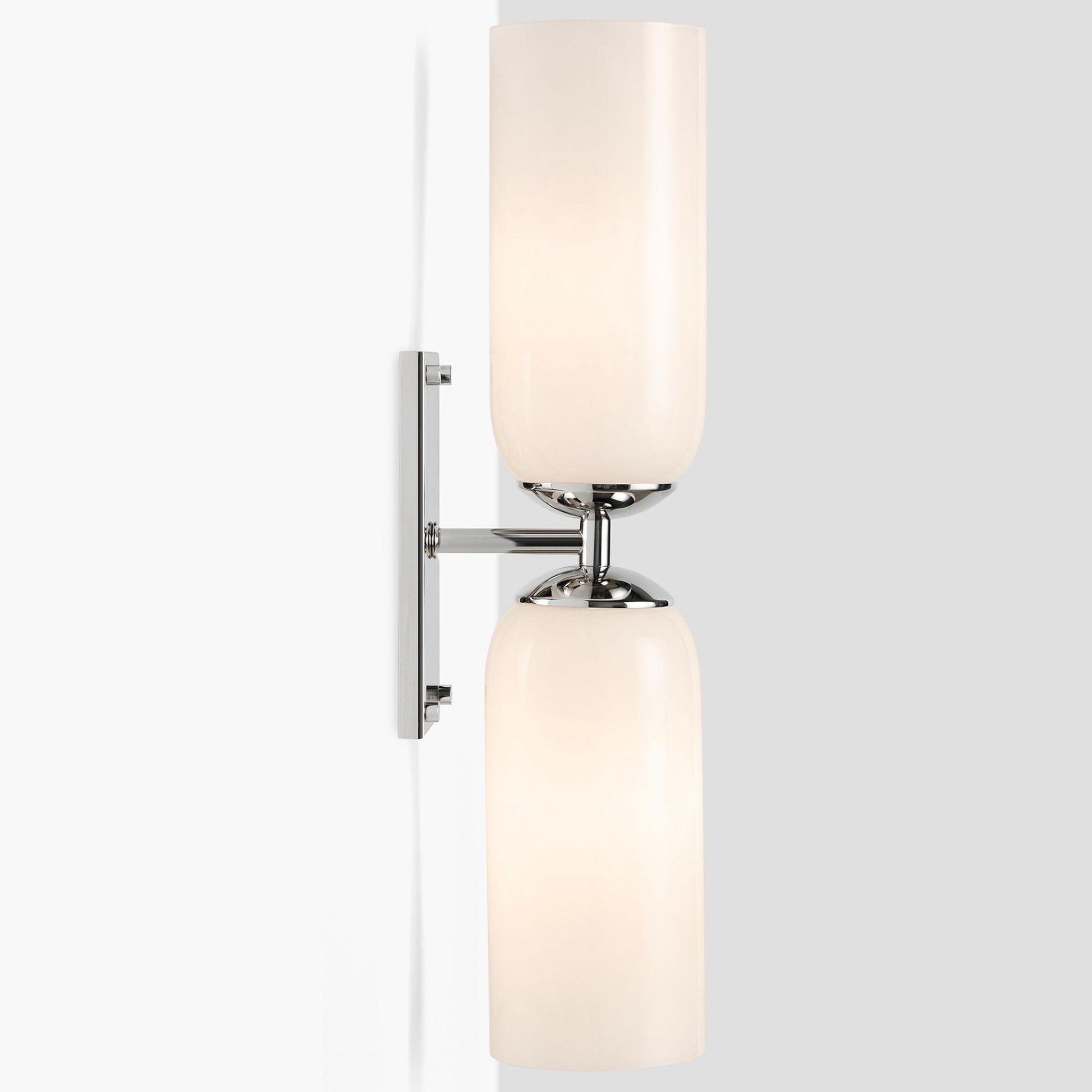 Iliana Rustic White Glass Double Tube Wall Sconce