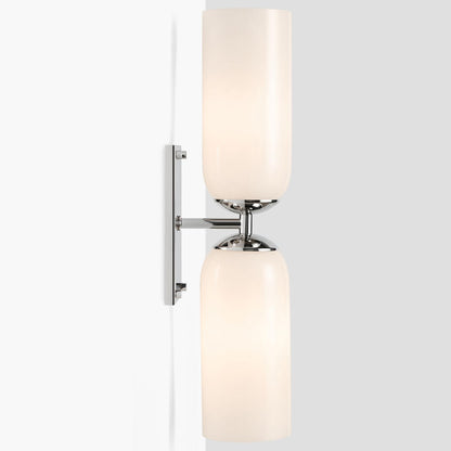 Iliana Rustic White Glass Double Tube Wall Sconce