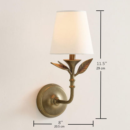 Huxley Rustic Antique Brass Botanical Forged Iron Sconce