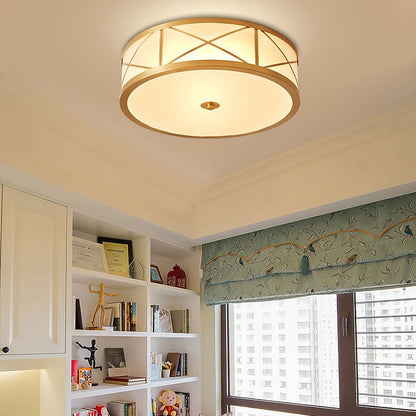 Kaeldr Brass Geometry Glass Drum Ceiling Light