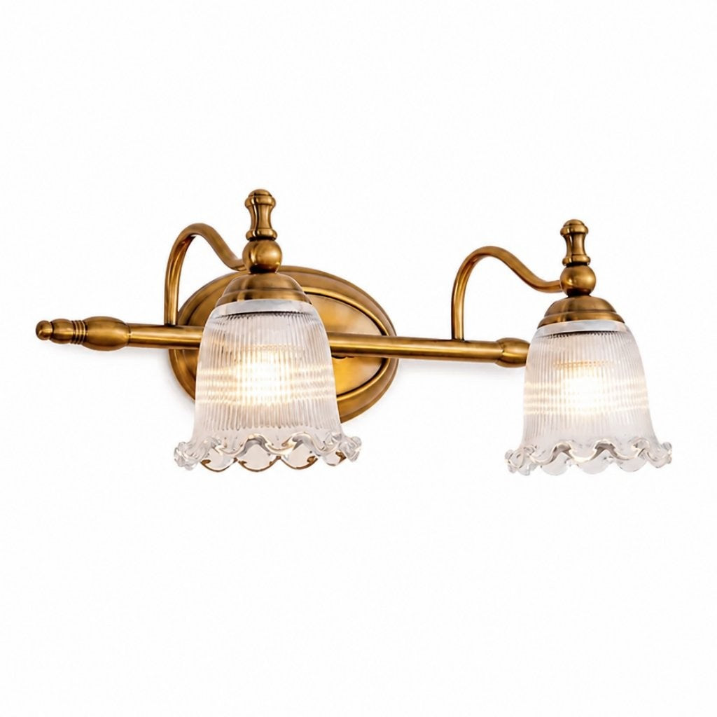 Cormac French Vintage Ribbed Glass Flower Wall Sconce