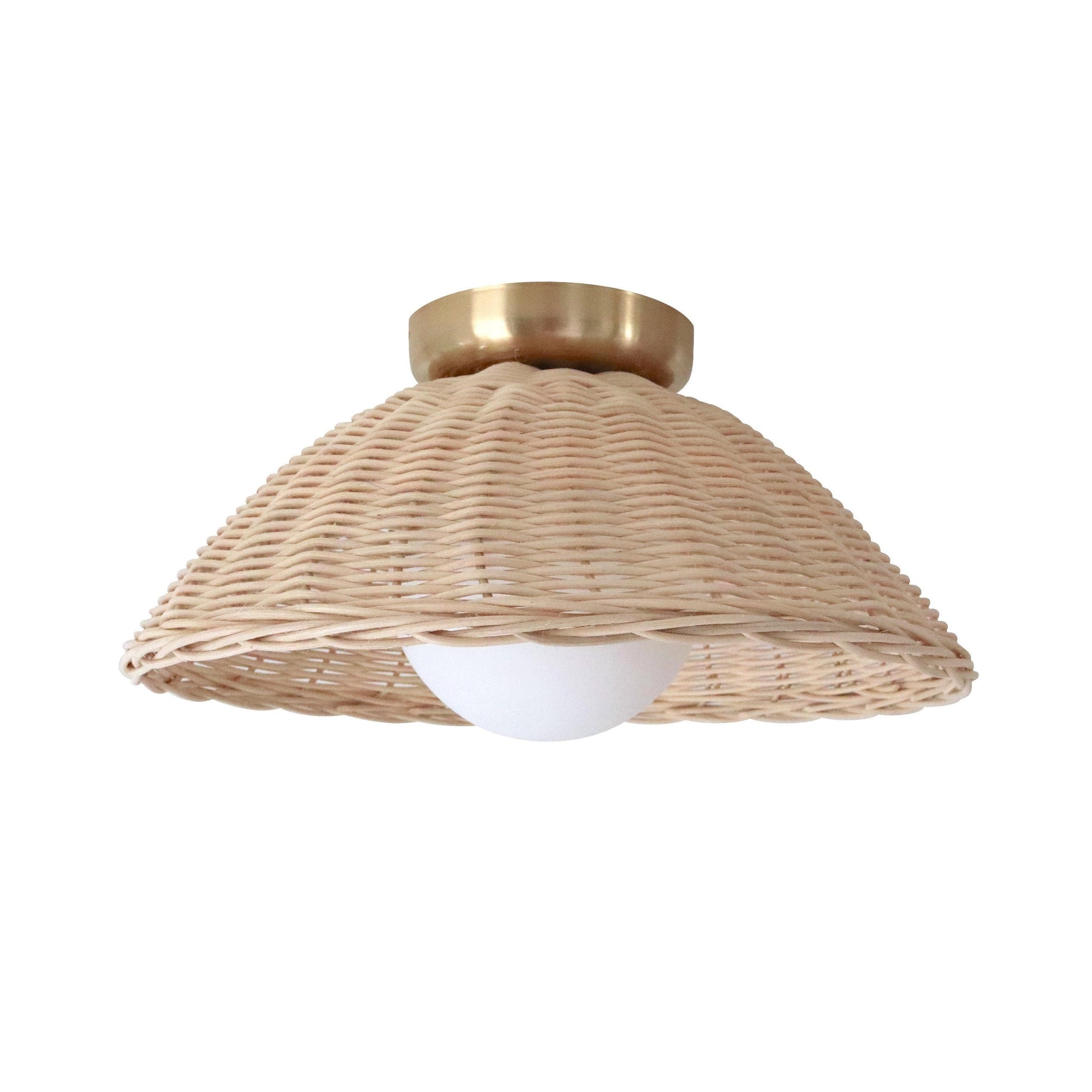 Allyson Farmhouse Rattan Flush Mount Ceiling Light