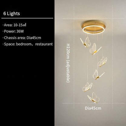 Luce Romantic Creative Butterfly Chandelier
