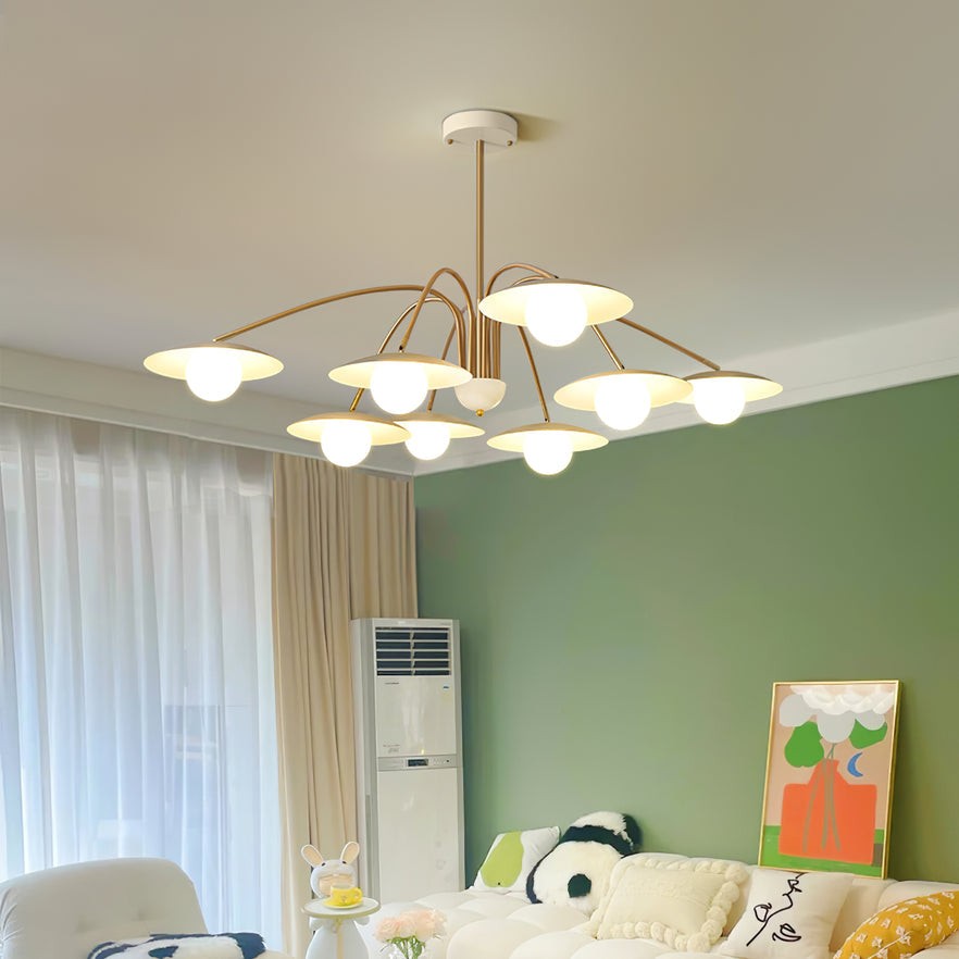 Xandros White Metal Champignon Chandelier