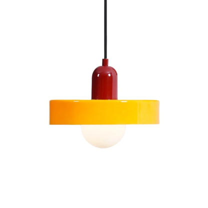 Xanadu Bauhaus Stained Glass Disc Pendant Light