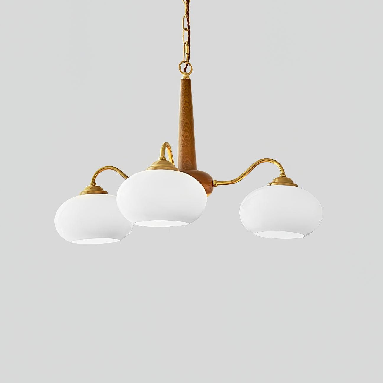 Xyrian Farmhouse Wood White Bauhaus Persimmon Chandelier