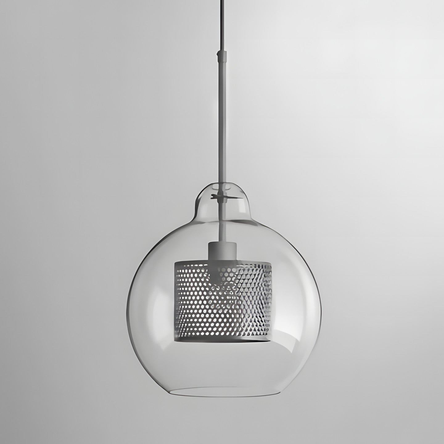 Linc Contemporary Globe Clear Glass Metal Pendant Light