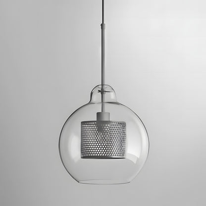 Linc Contemporary Globe Clear Glass Metal Pendant Light