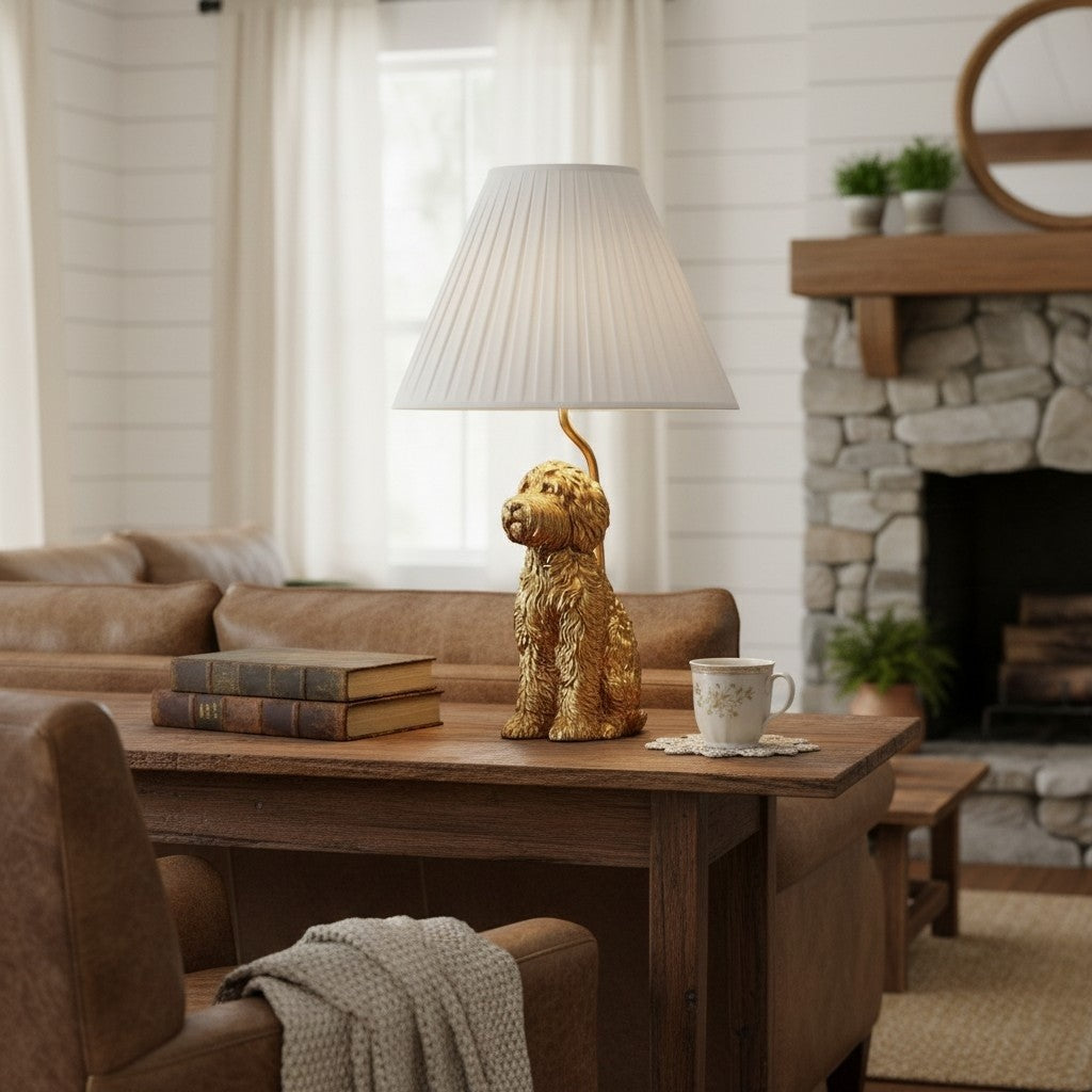 Aurea Unique Animal Table Lamp - Dog Sculptural Accent Lighting for Bedroom & Living Room