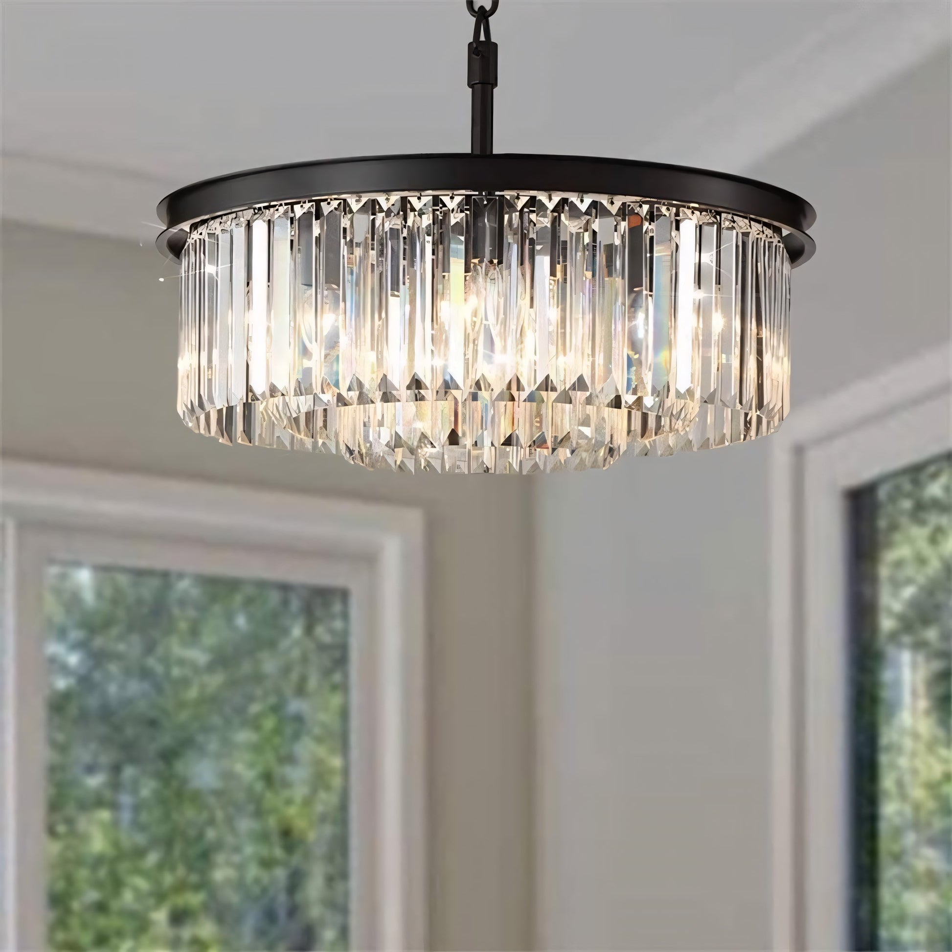 Braxion Modern Crystal Raindrop Round Chandelier