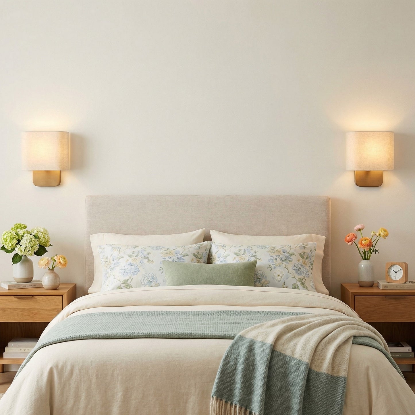 Ondine Modern Linen Fabric Shade Wall Sconce