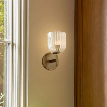 Alain Cooper Ribbed Glass Wall Sconce