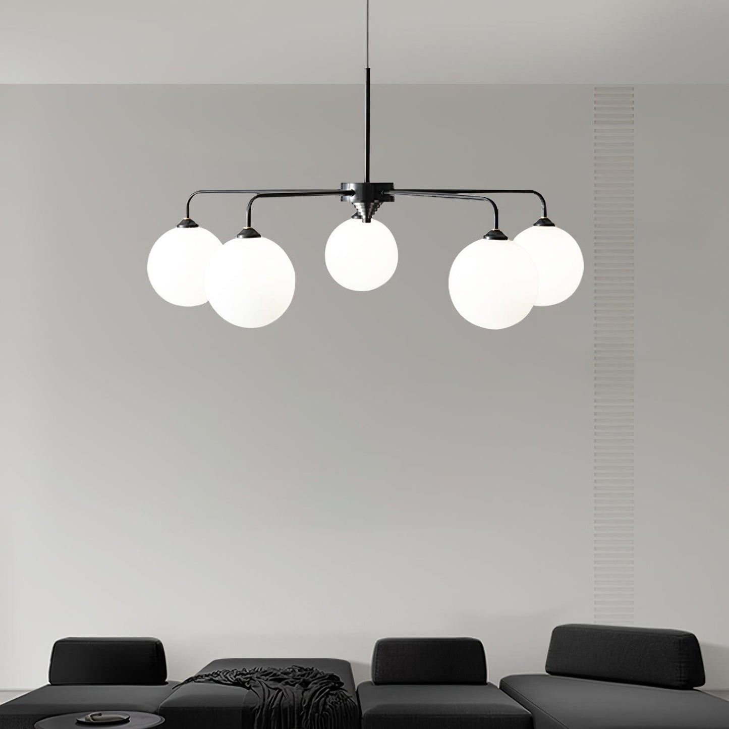 Maytoni Modern 5 Lights White Glass Globe Chandelier