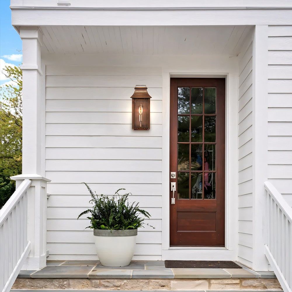 Montague Vintage Brass Outdoor Waterproof Wall Mounted Lantern Sconce