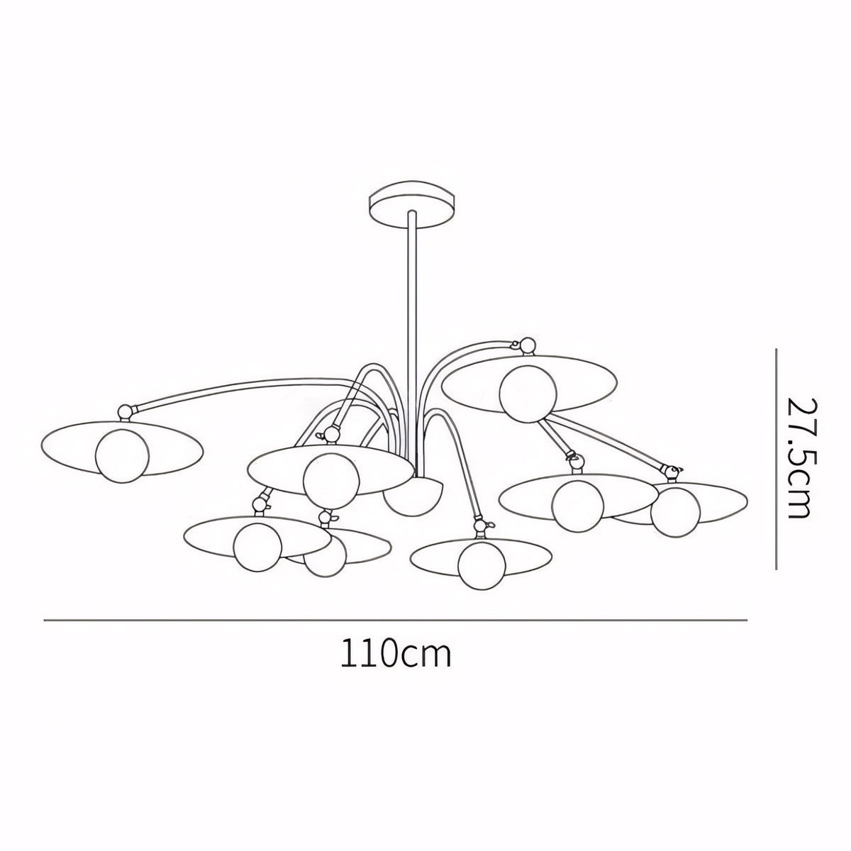 Xandros White Metal Champignon Chandelier