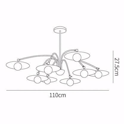 Xandros White Metal Champignon Chandelier