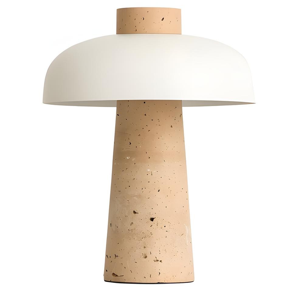 Salma Travertine Mushroom LED Table Lamp