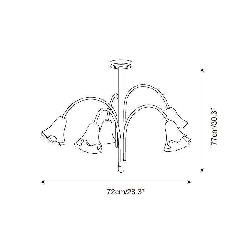 Fletcher Modern Colorful Floral Glass Fazzo Chandelier